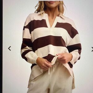 NEW Z SUPPLY rugby henley shirt in sandalwood. Women’s Medium